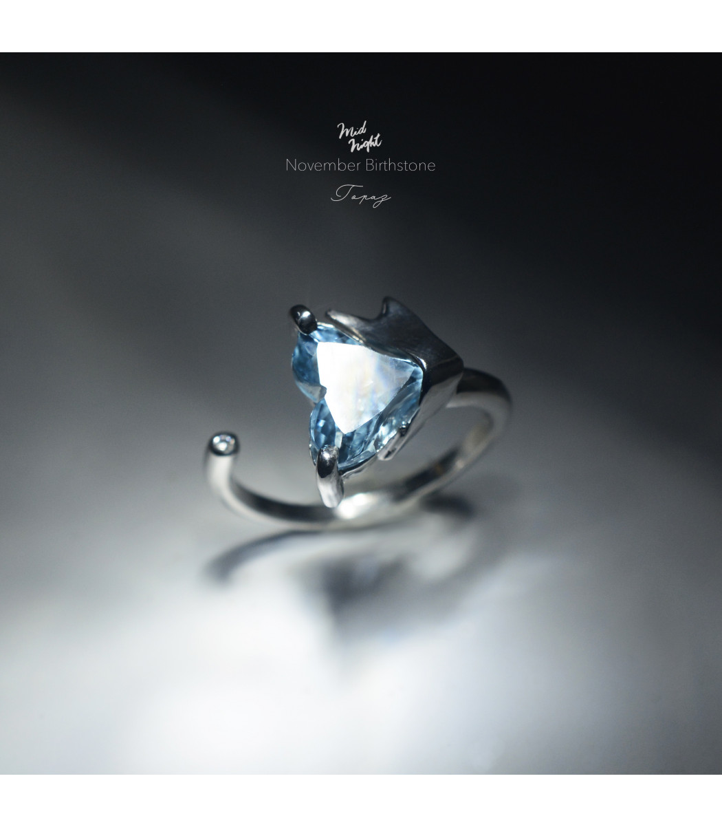 Limited Collection-Topaz Whale Tail Ring